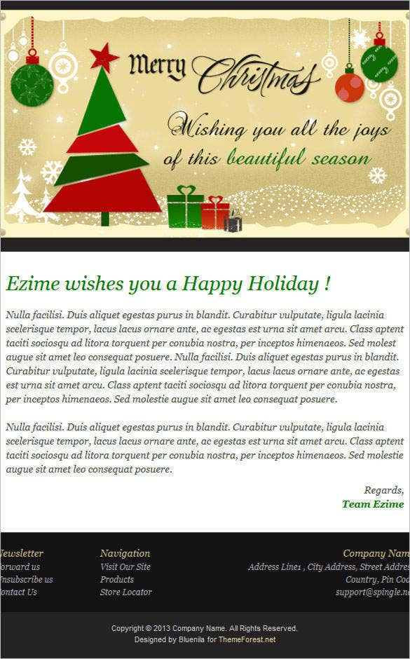51 Christmas Email Newsletter Templates Free PSD EPS AI HTML