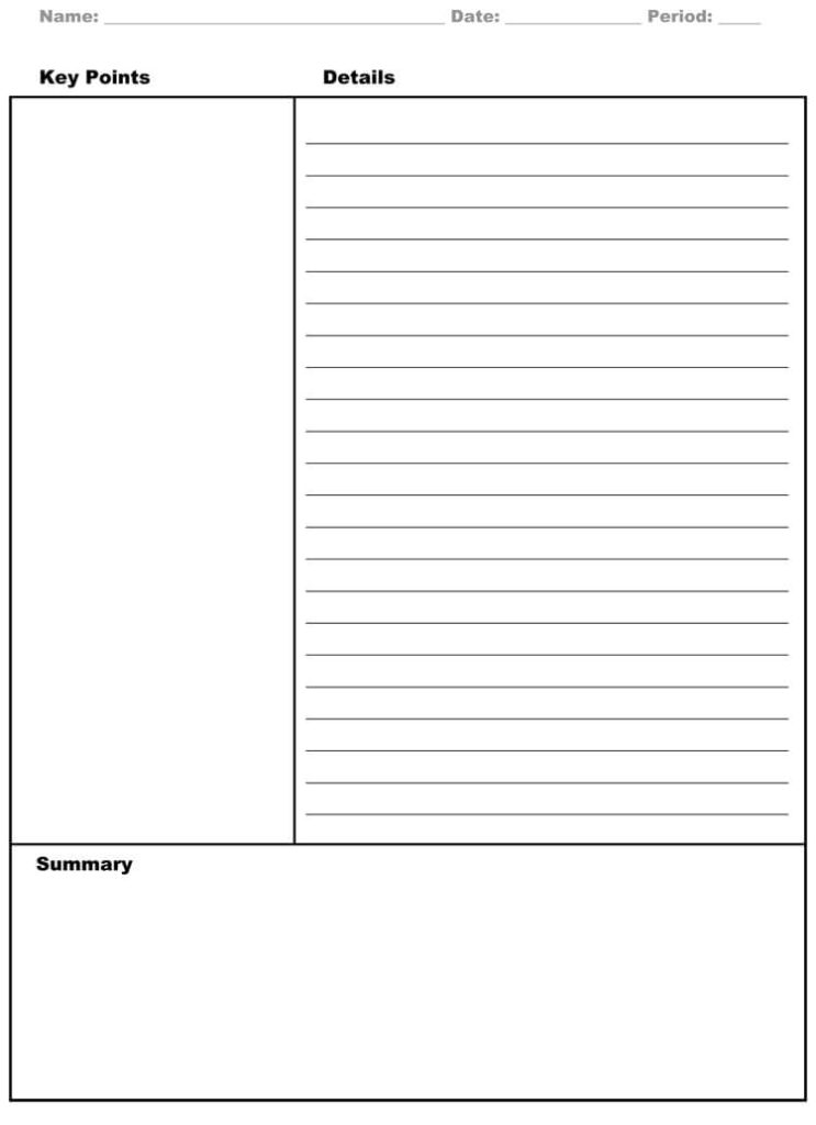 64 Free Cornell Note Templates Cornell Note Taking Explained