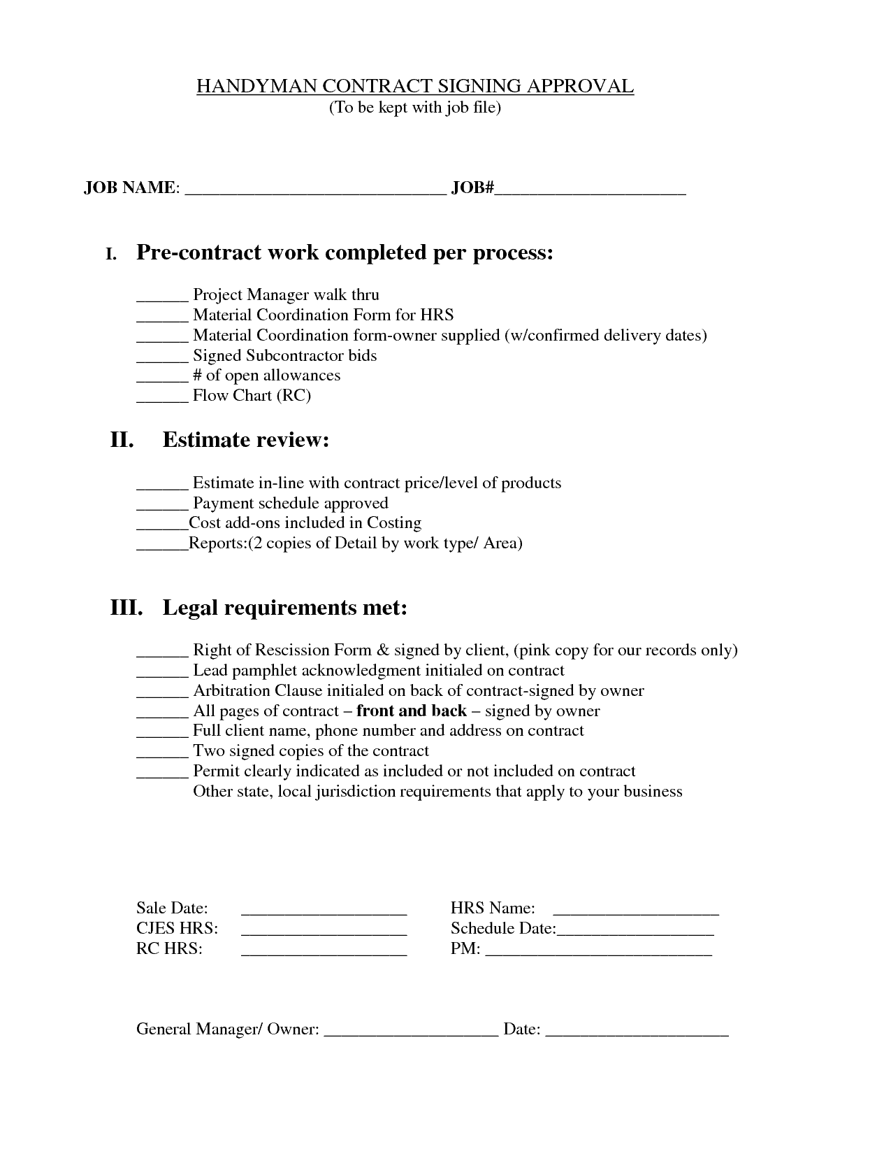 7 Handyman Contract Templates Find Word Templates