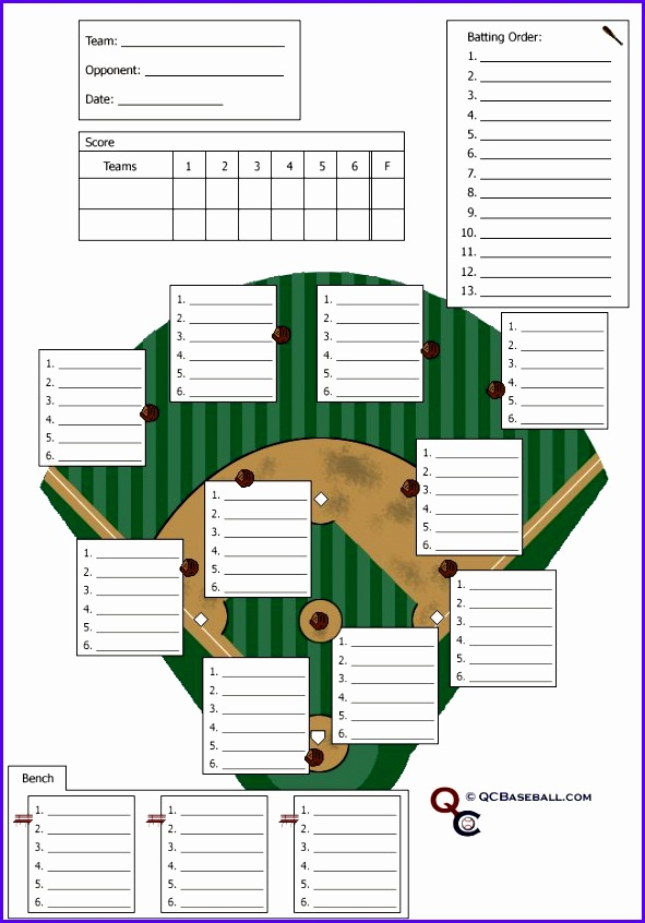 8 Baseball Lineup Excel Template Excel Templates
