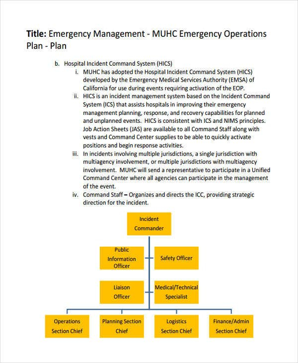 8 Emergency Operations Plan Templates Word PDF Apple Pages Free