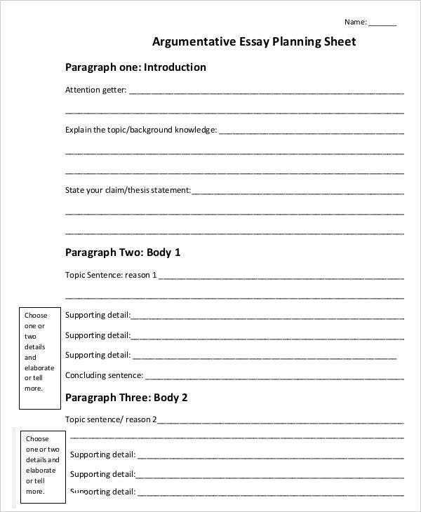 8 Essay Plan Templates Free Sample Example Format Download Free