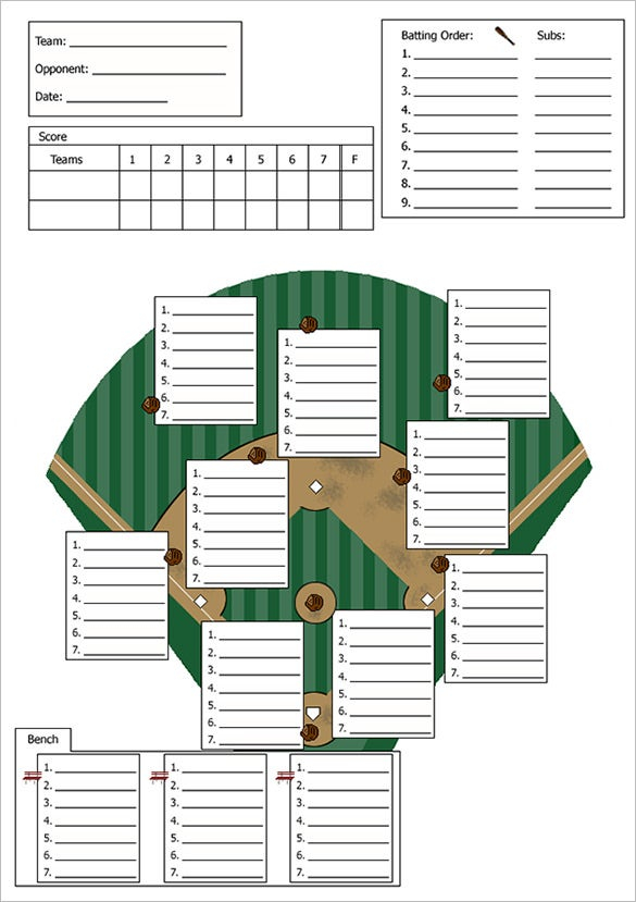 9 Baseball Line Up Card Templates DOC PDF PSD EPS