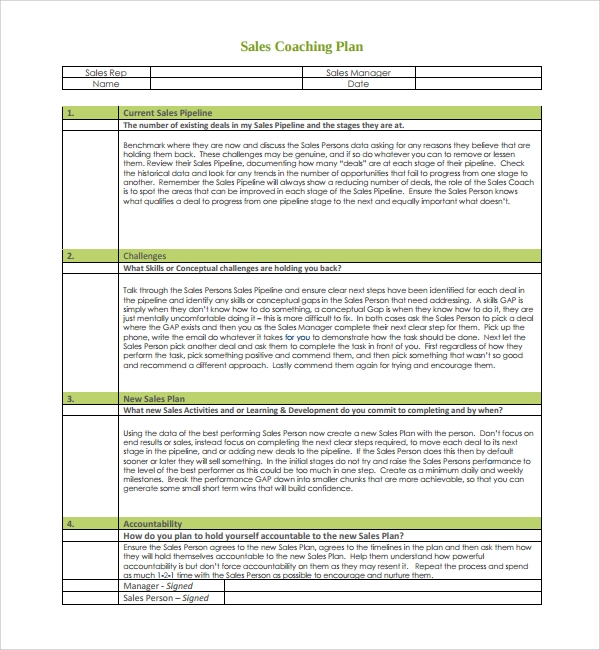 9 Coaching Plan Templates PDF Word Pages Sample Templates