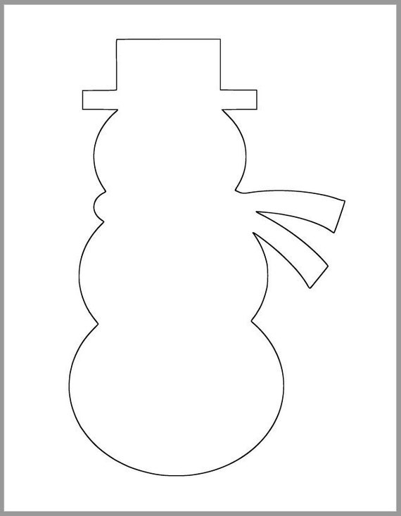 9 Inch Snowman Printable Template Instant Download Classroom Etsy