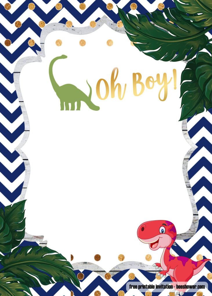 A Dinosaur Template For Your Baby Shower Invitation Dinosaur Baby