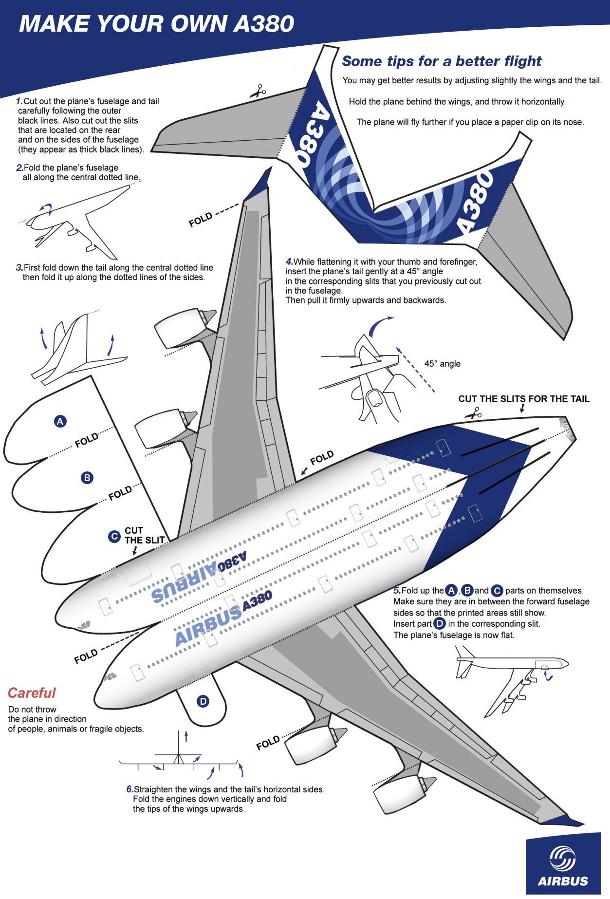 A380 airbuscolours Artesan as De Avi n Aviones De Papel Modelos De 