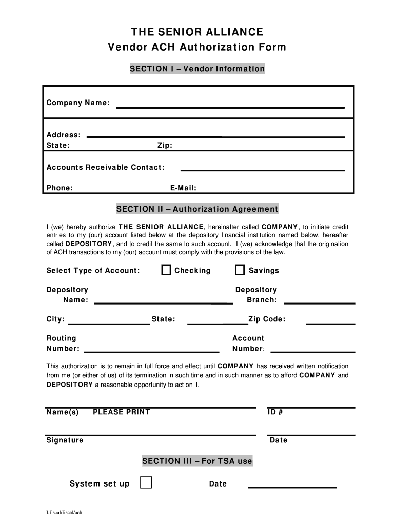 Ach Form Fill Out And Sign Printable PDF Template SignNow