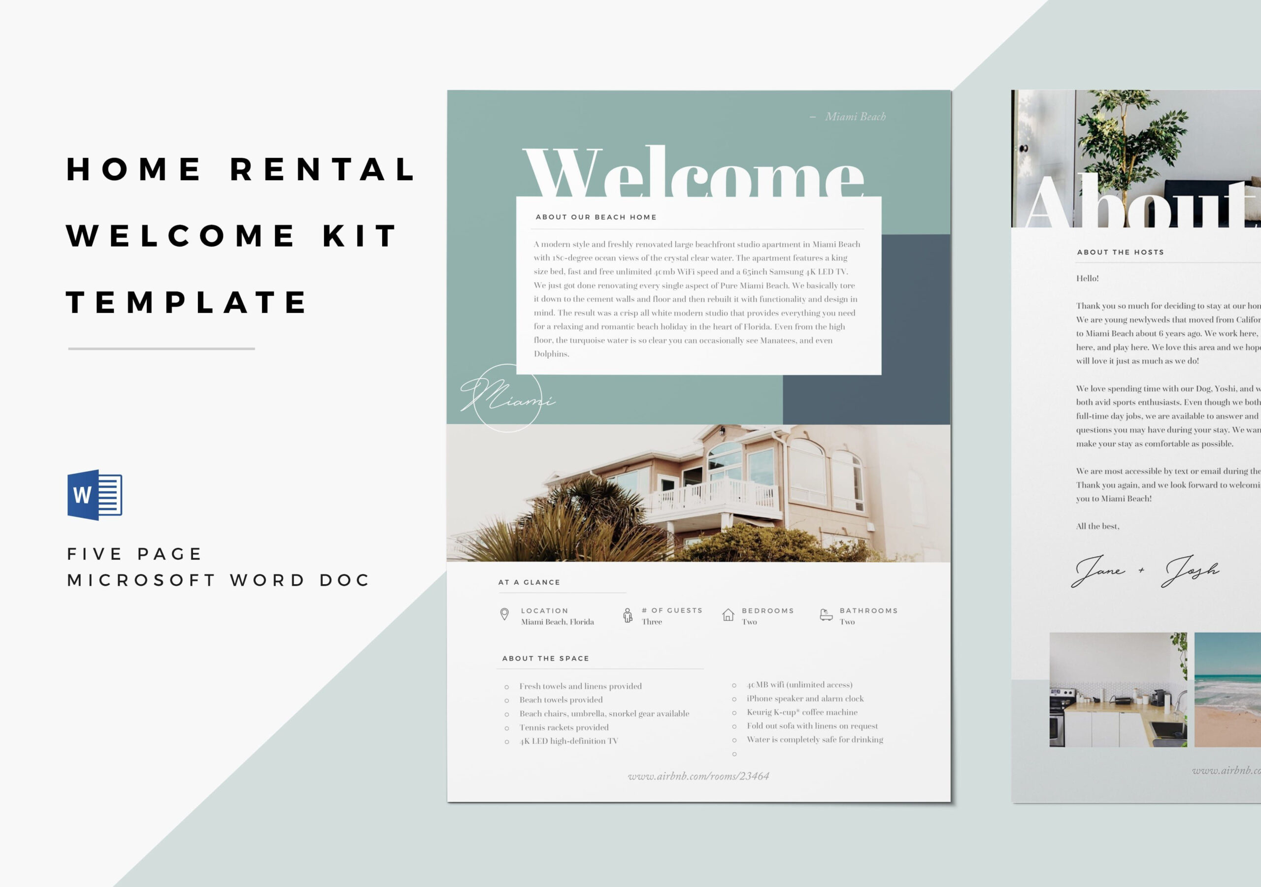 Airbnb Welcome Book Template By JannaLynnCreative On creativemarket