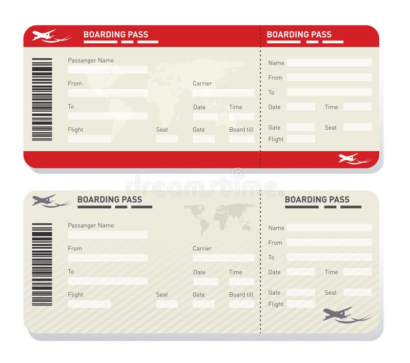 Airline Ticket Template Royalty Free Illustration Ticket Template