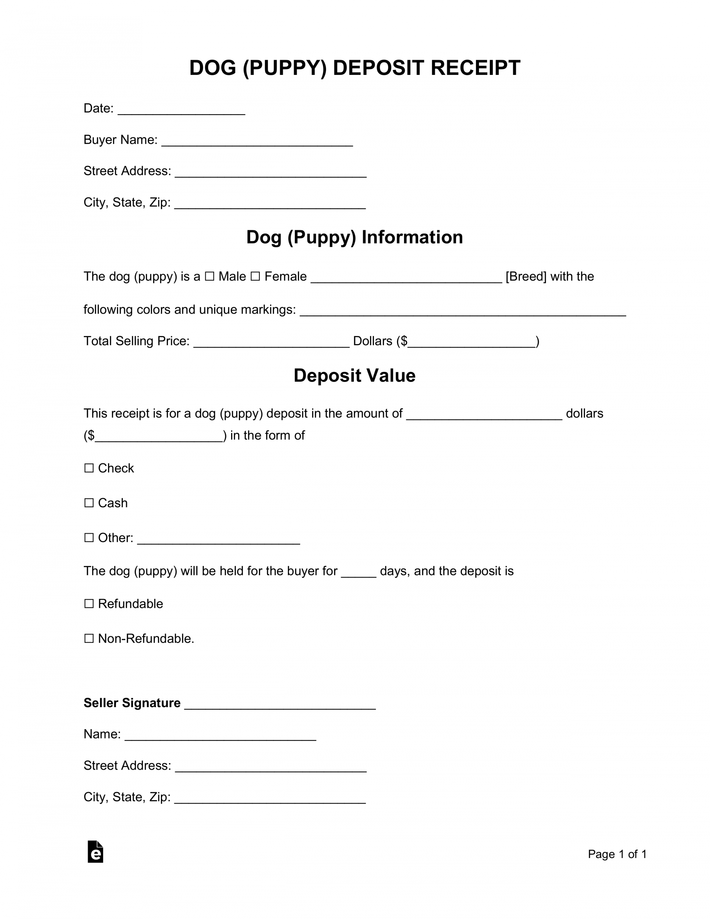 Akc Puppy Deposit Contract Puppy Sale Puppy Contract Template Pdf
