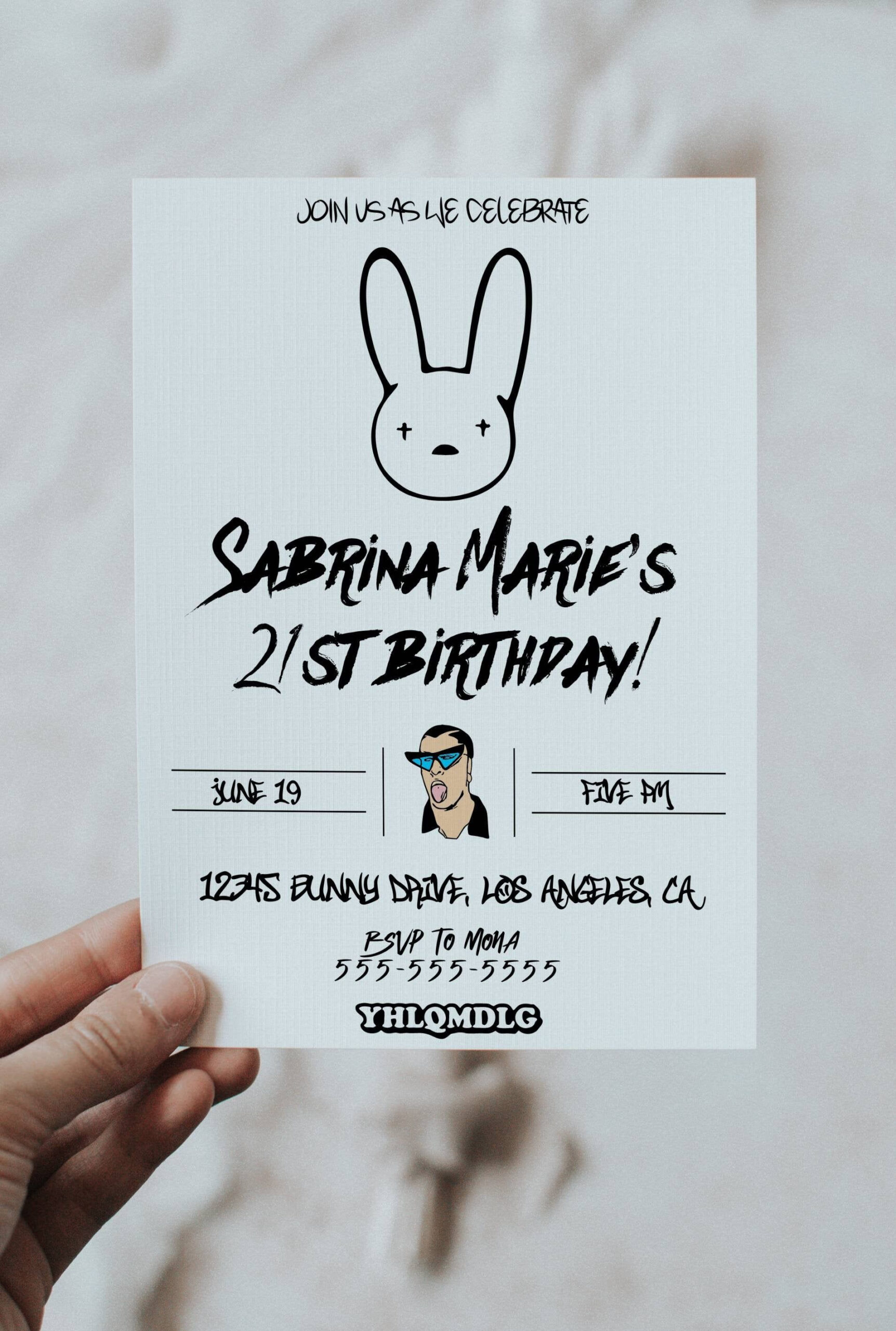 Bad Bunny Birthday Invitation Bad Bunny Birthday Theme Etsy In 2021 