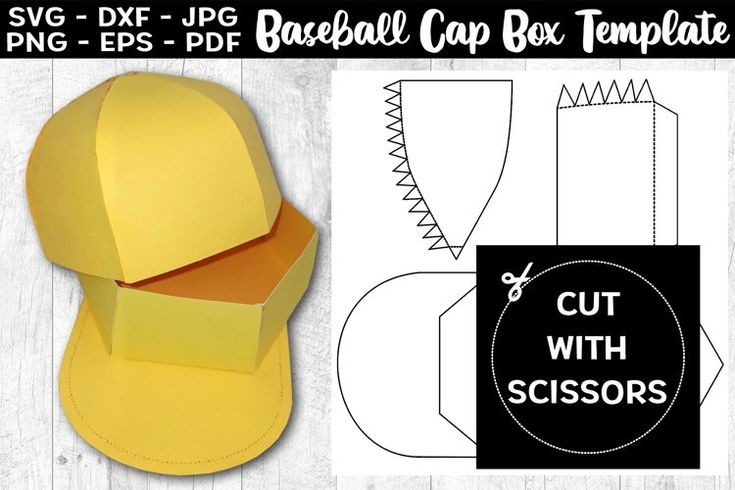 Baseball Cap Box Template SVG Baseball Cap Favor Box EPS 1803862