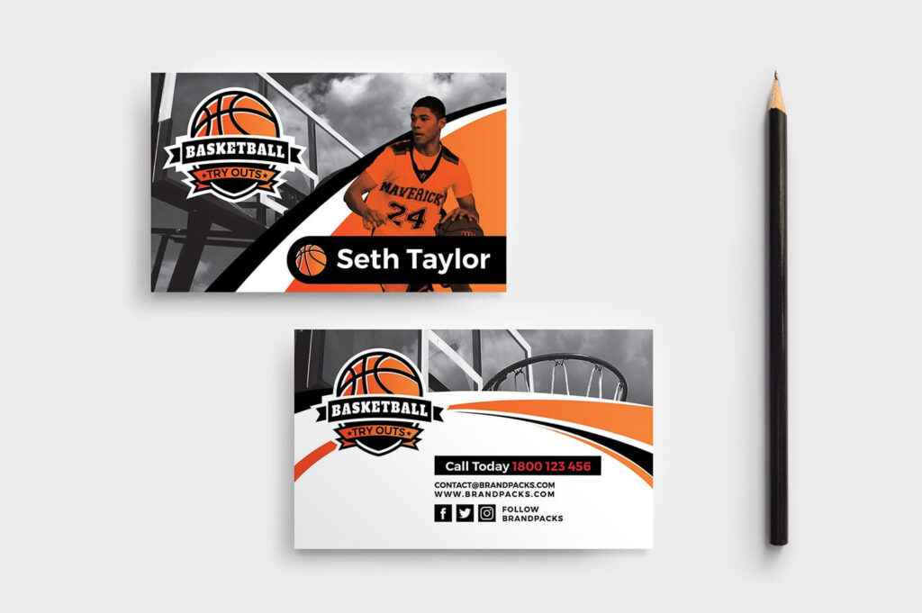 Basketball Business Card Template In PSD Ai Vector BrandPacks