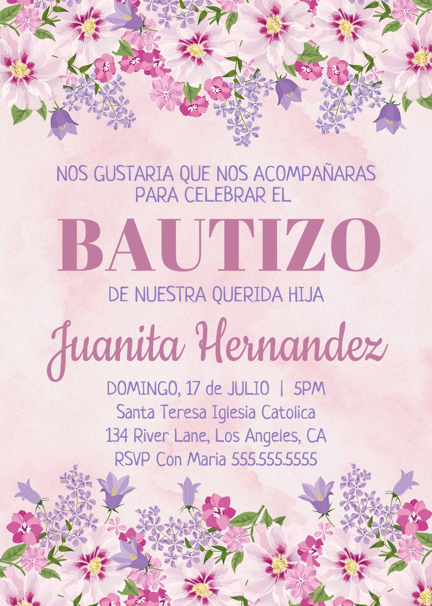 Bautizo Ni a Invitacion Printable Invitation Bautismo Spanish Espa ol