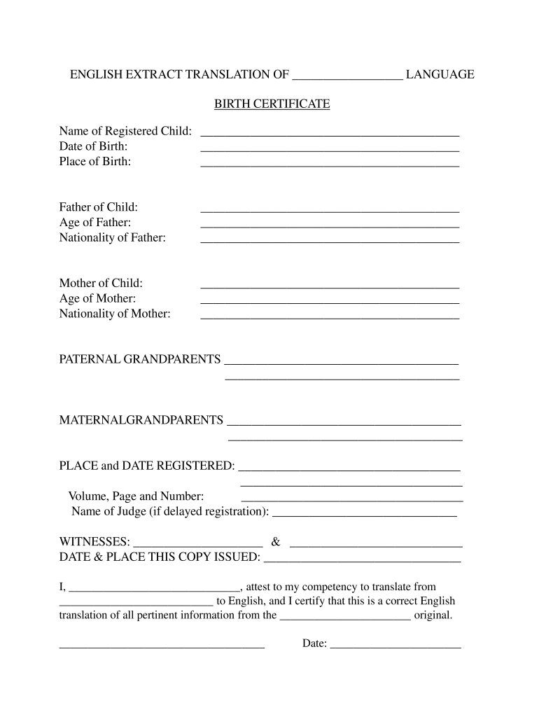 Birth Certificate English Format Bd Fill Out And Sign Printable PDF