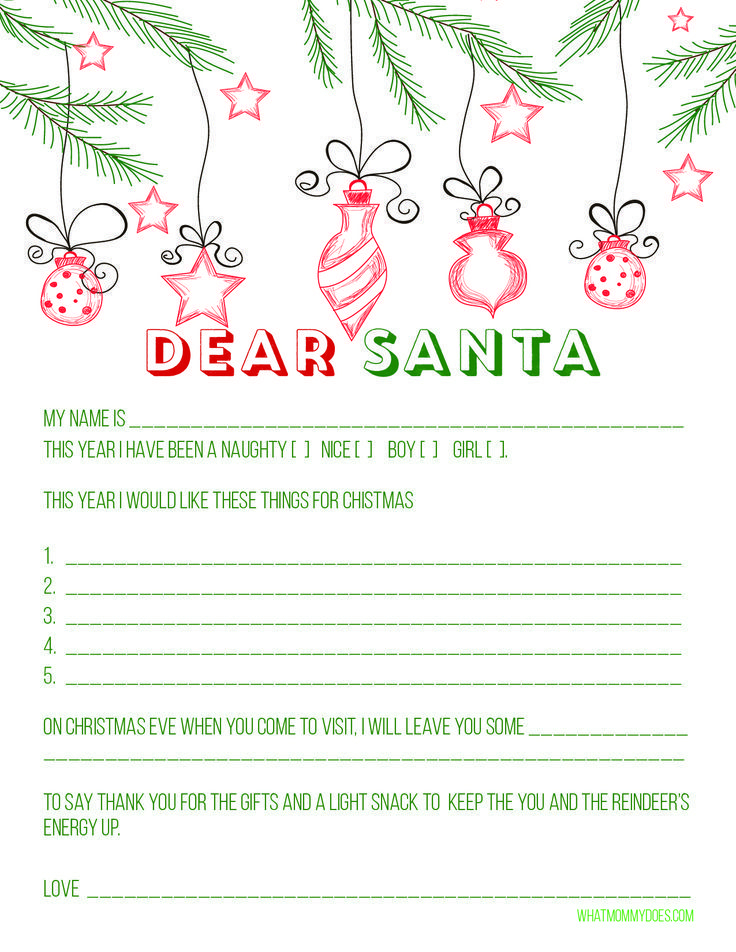 Blank Letter To Santa Template Free Printable Santa Letter 