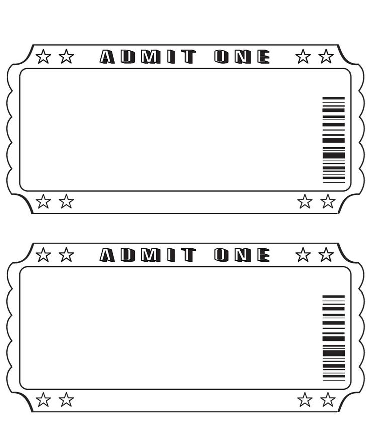 Blank Movie Ticket Template Free Printable Ticket Templates Printable