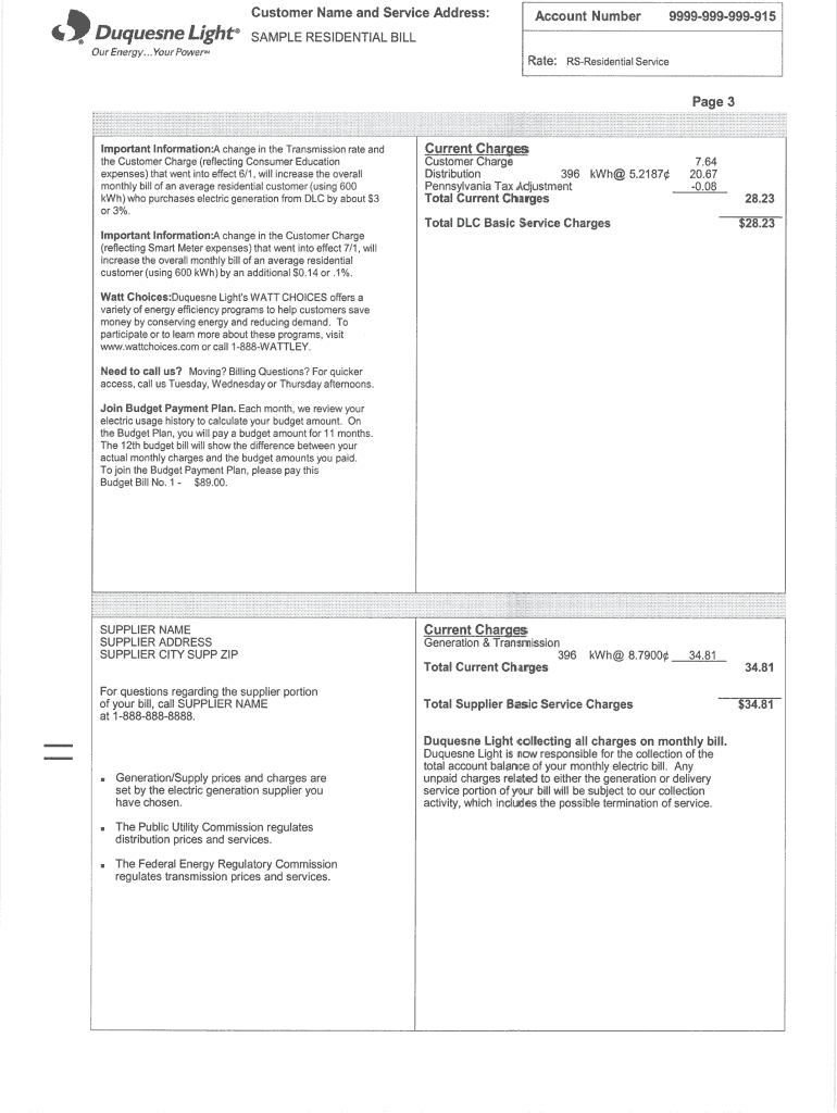 Blank Utility Bill Template HQ Template Documents