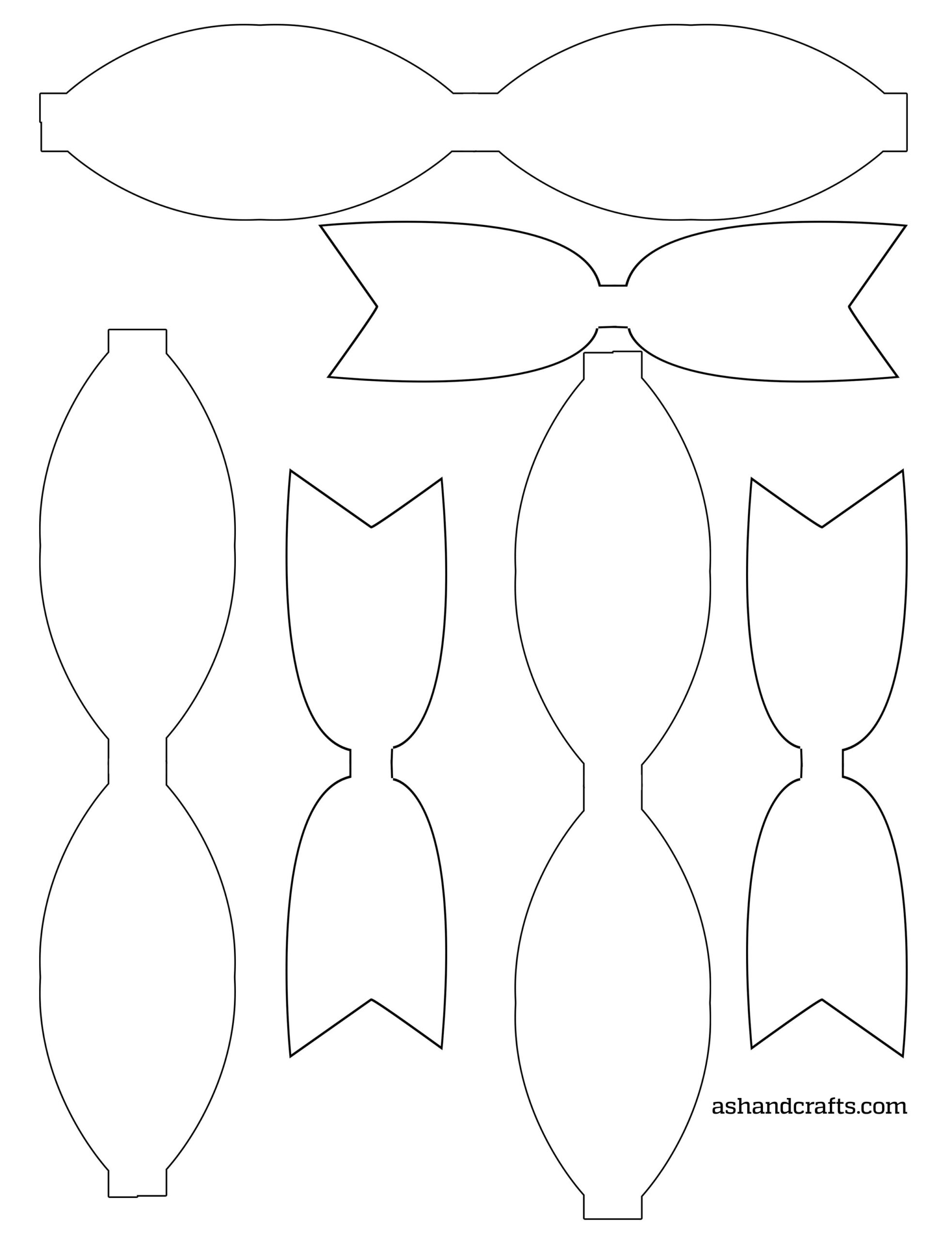 Bow Templates Molde Bow Template Diy Leather Bows Bow Pattern 