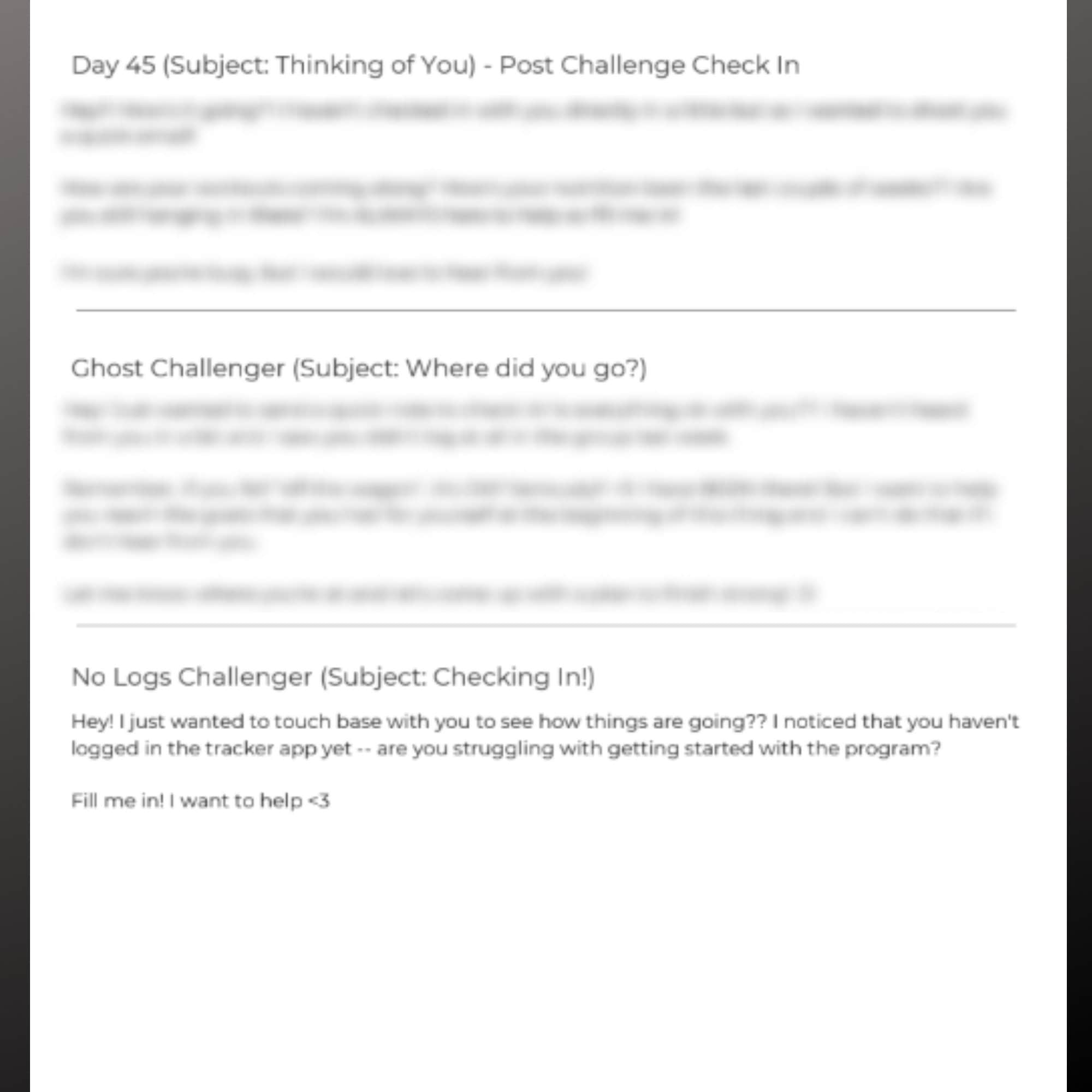 Challenge Group Weekly Check In Email Templates Done For You Emails