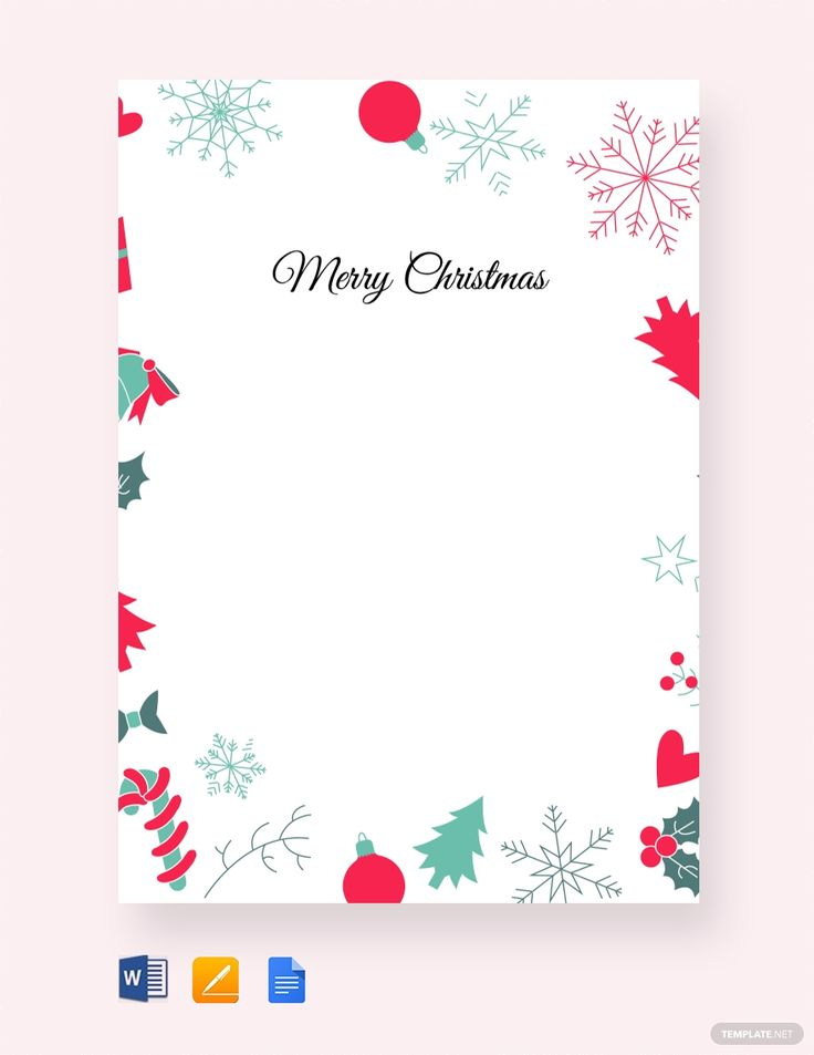 Christmas Border Letter Template Google Docs Word Apple Pages