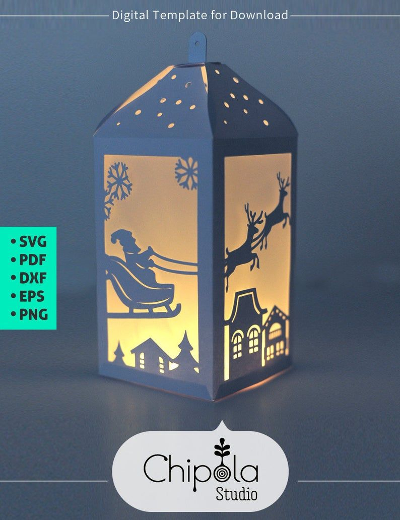 Christmas Decoration SVG 3D Christmas Lantern Paper Model Etsy 