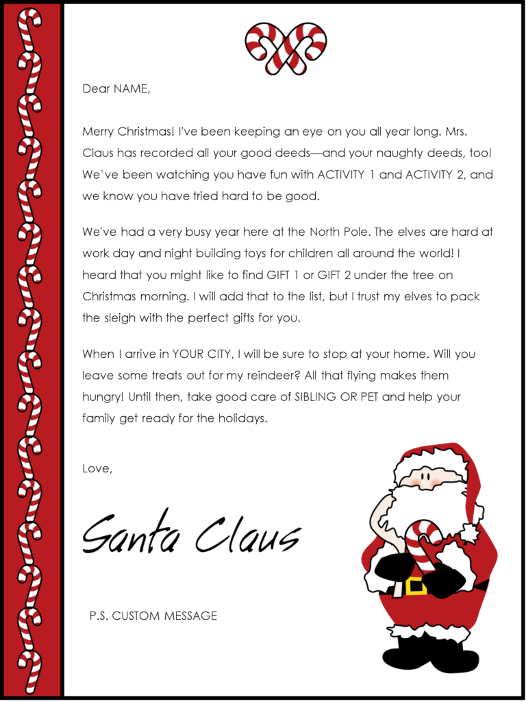 Christmas Letter From Santa Christmas Letter Template Christmas
