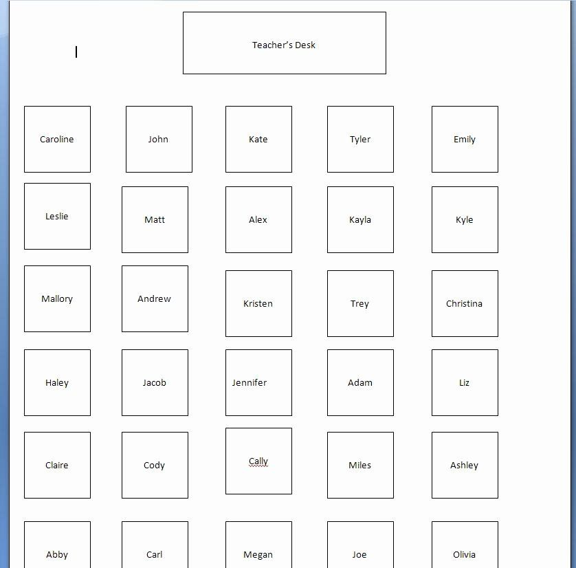 Classroom Seating Chart Template Microsoft Word Unique Assignments 
