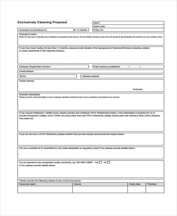 Cleaning Service Proposal Template 8 Free Word PDF Format Download