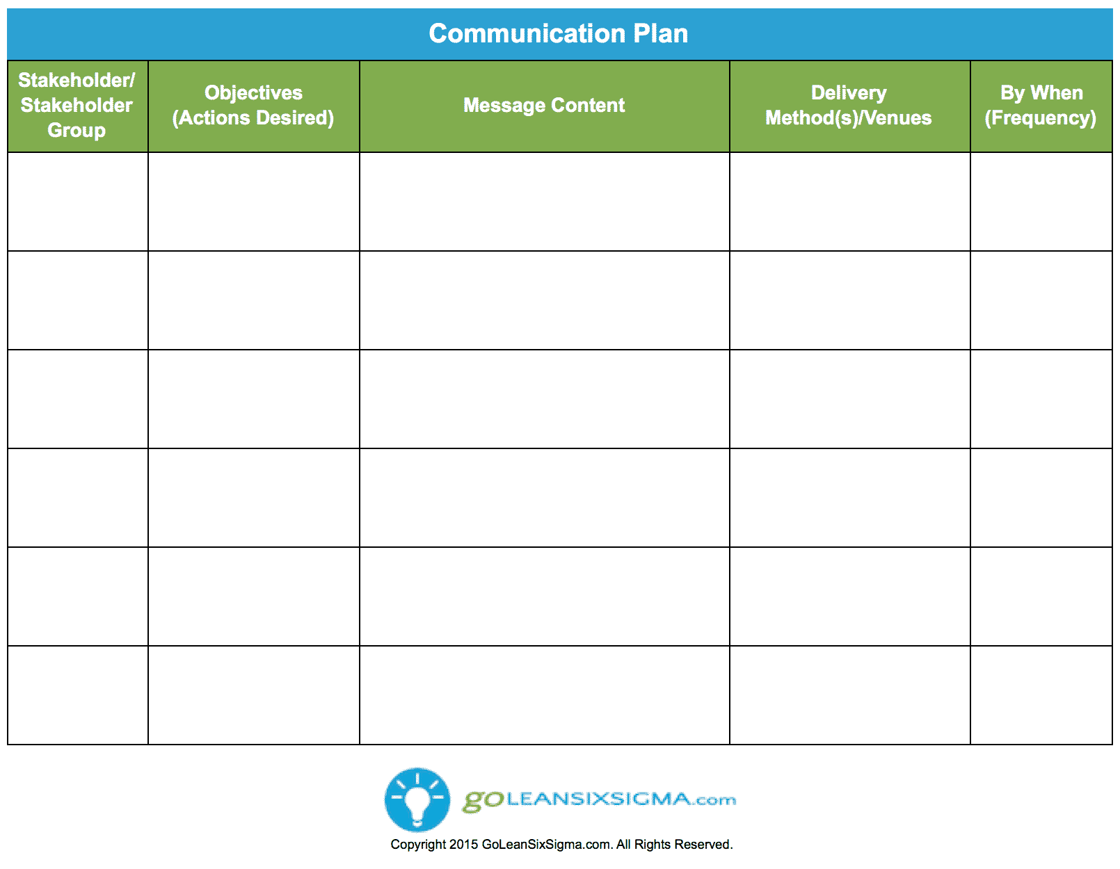Communication Plan Template Example