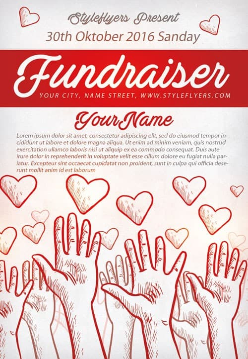 Community Fundraiser Free Flyer Template Download For Photoshop