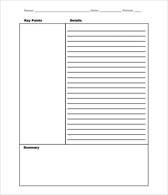 Cornell Notes Template 56 Free Word PDF Format Download Free