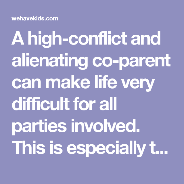 Creating A Parenting Plan When The Ex Wife Is High Conflict With