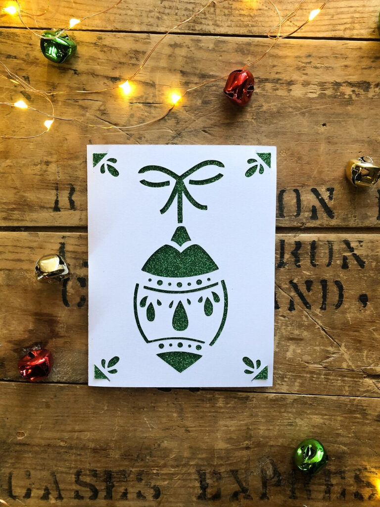 Cricut Joy Simple Vintage Ornament Christmas Card Template SVG Etsy