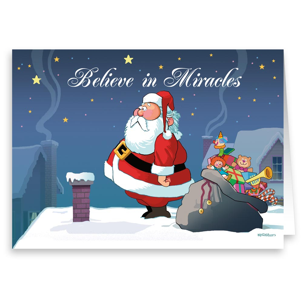 Do You Believe In Miracles Funny Christmas Card 18 Cards Envelopes 
