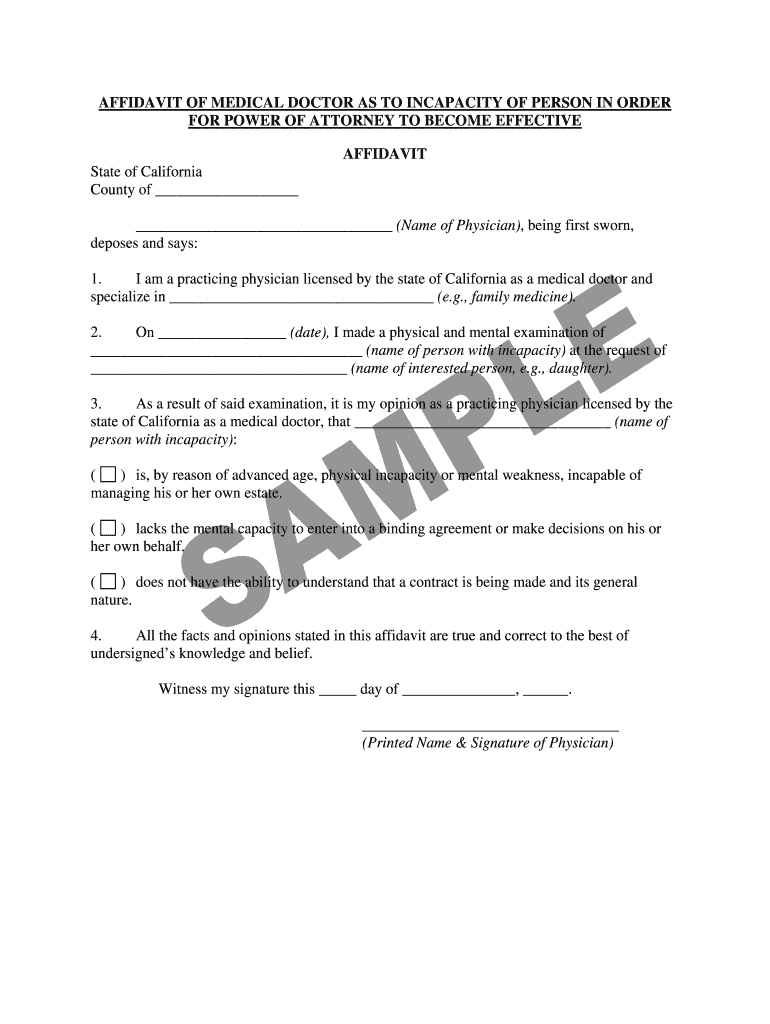 Doctor Affidavit Fill Online Printable Fillable Blank PdfFiller