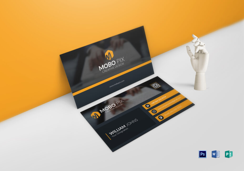 Double Sided Business Card Design Template In Word PSD Publisher