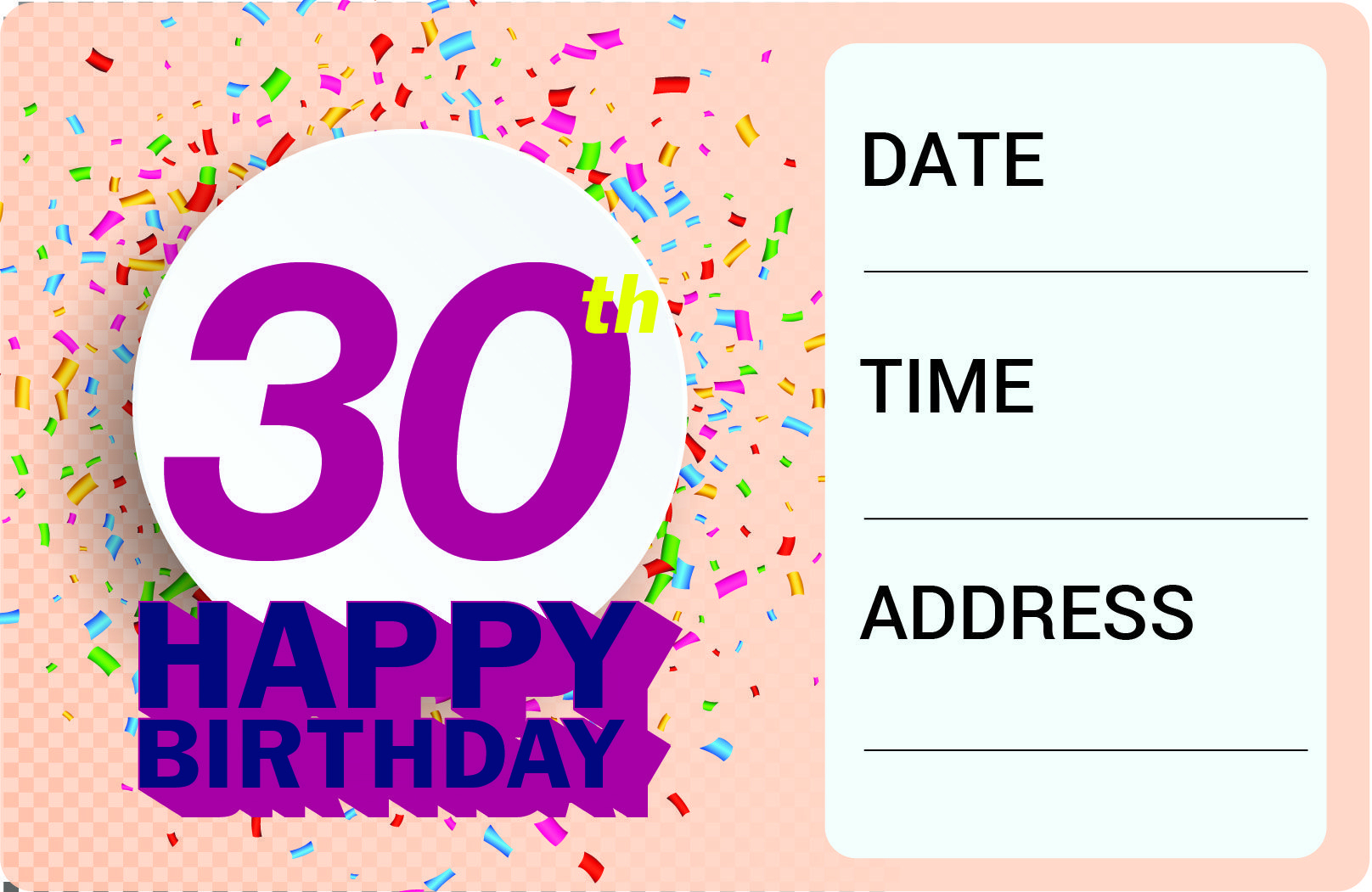 Download FREE Printable 30th Birthday Invitation Template 30th