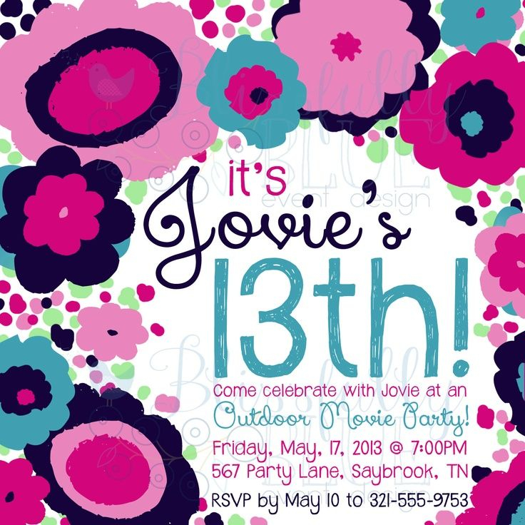 Download FREE Template 13th Birthday Party Invitation Wordi 13th