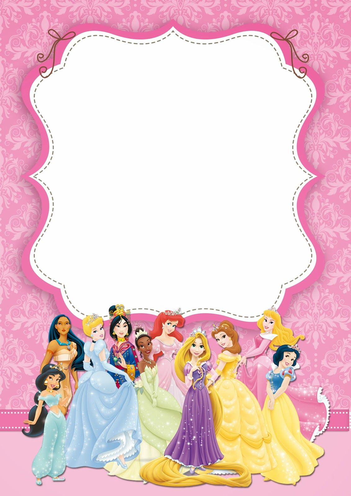 Download Now FREE Printable Disney Princess Ticket Invitation Tem 