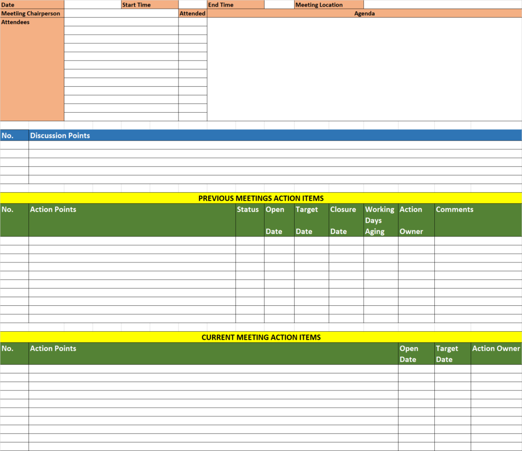 Downloads 19 Excel Based Minutes Of Meeting Template E For Excel