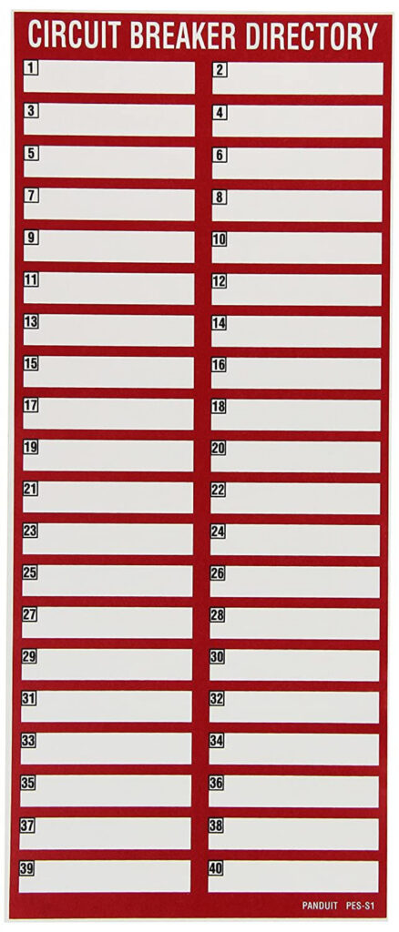 Electric Panel Labels Word Circuit Breaker Panel Label Template Excel