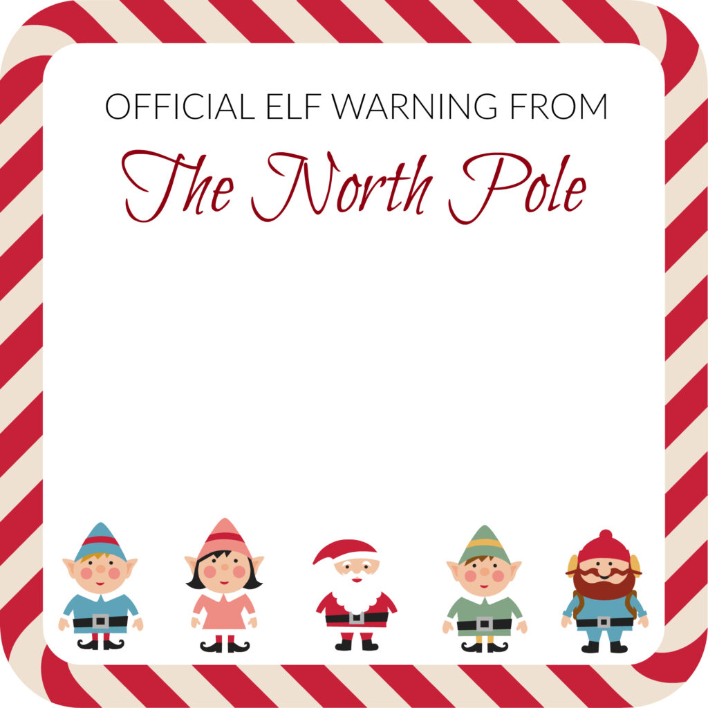 Elf On The Shelf Elf Warning Note Template Notes To Self