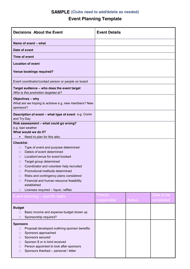 Event Planning Template Download Free Documents For PDF Word And Excel