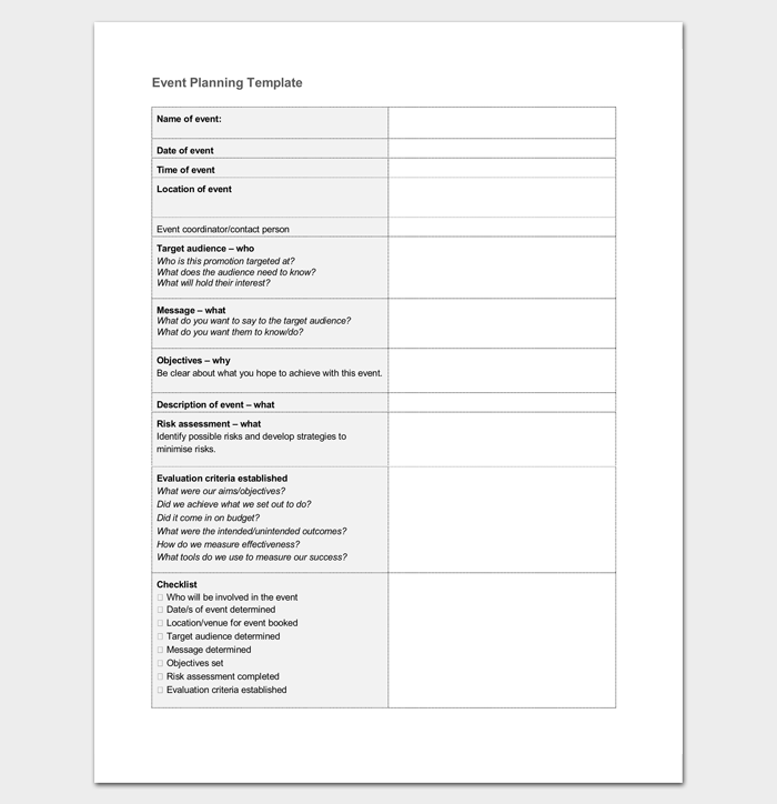 Event Planning Template Word Doc Event Planning Template Event