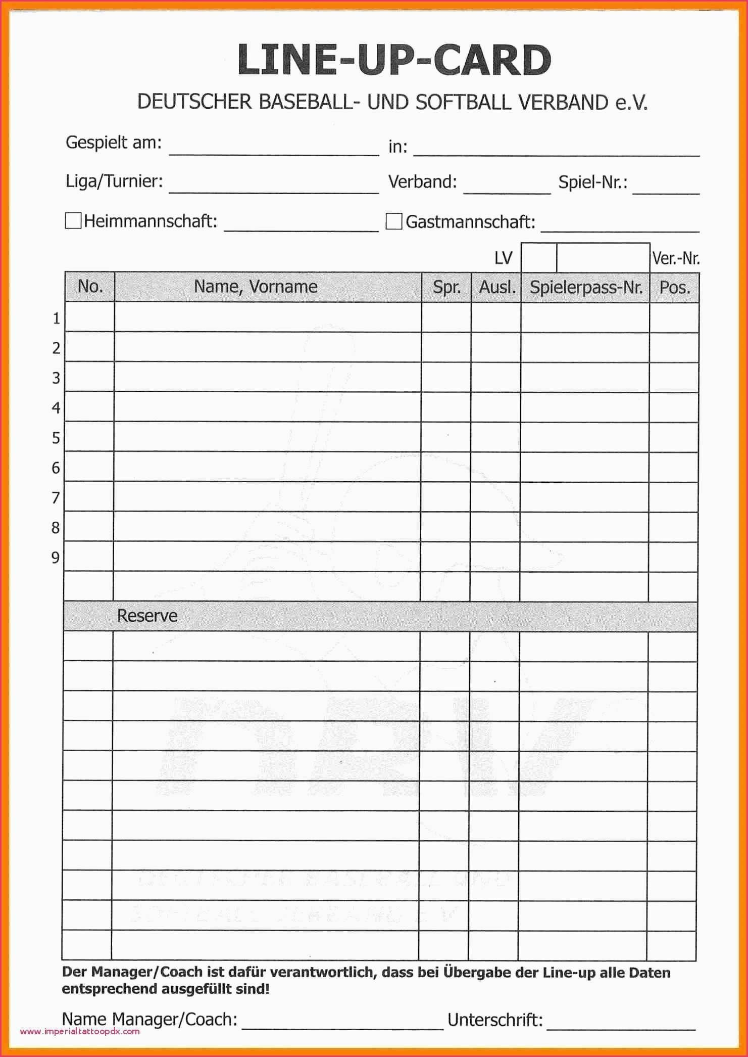 EXCEL TEMPLATES Baseball Lineup Card Template Excel