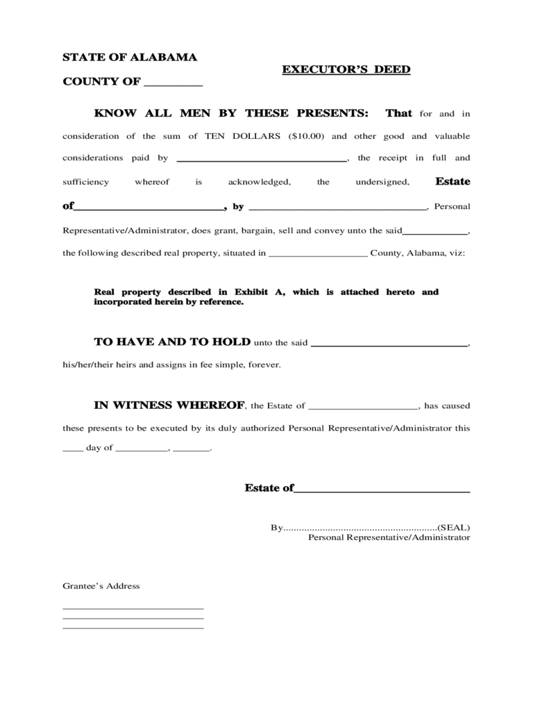 Executor s Deed Form 6 Free Templates In PDF Word Excel Download