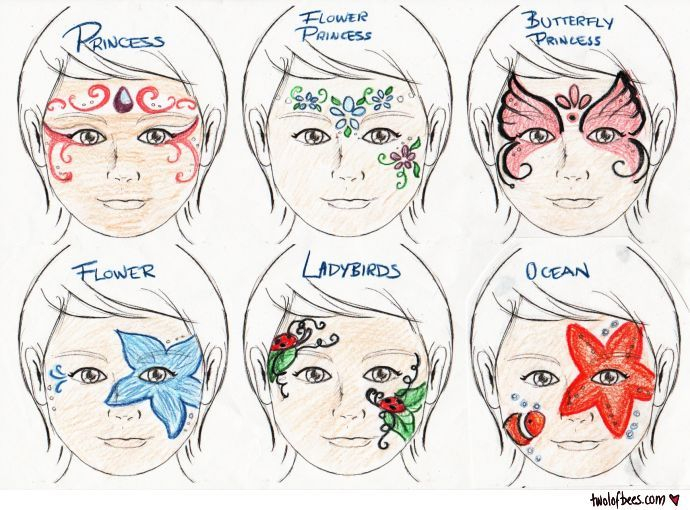 Face Paint Templates Printable Halloween Face Painting Stencils