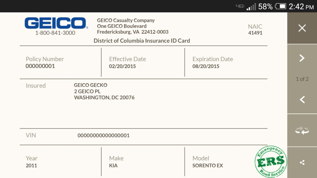 Fake Geico Insurance Card Template Pdf ProjectOpenLetter